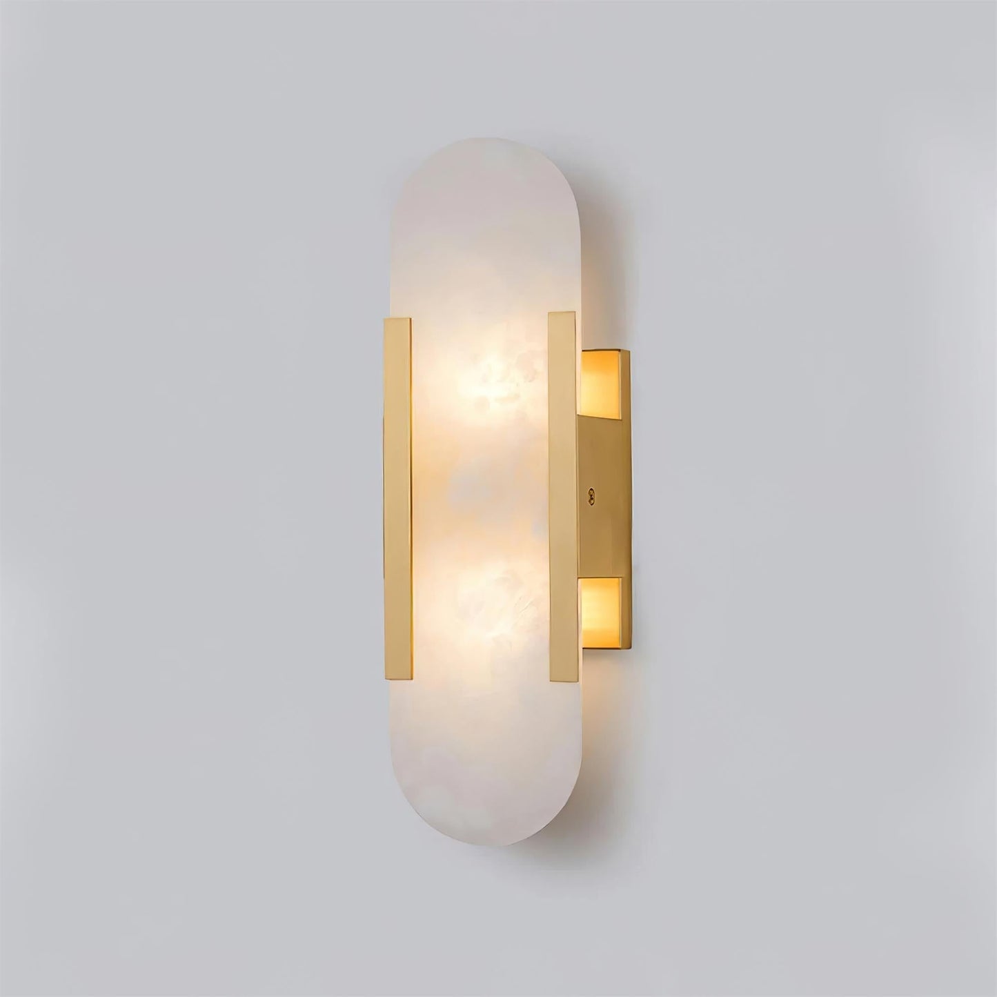 Elegant White Marble LED Wall Light 2 Pack