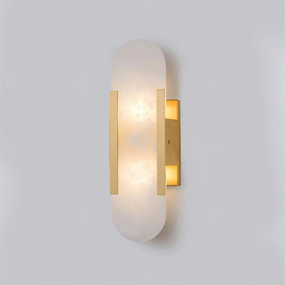 Elegant White Marble LED Wall Light 2 Pack