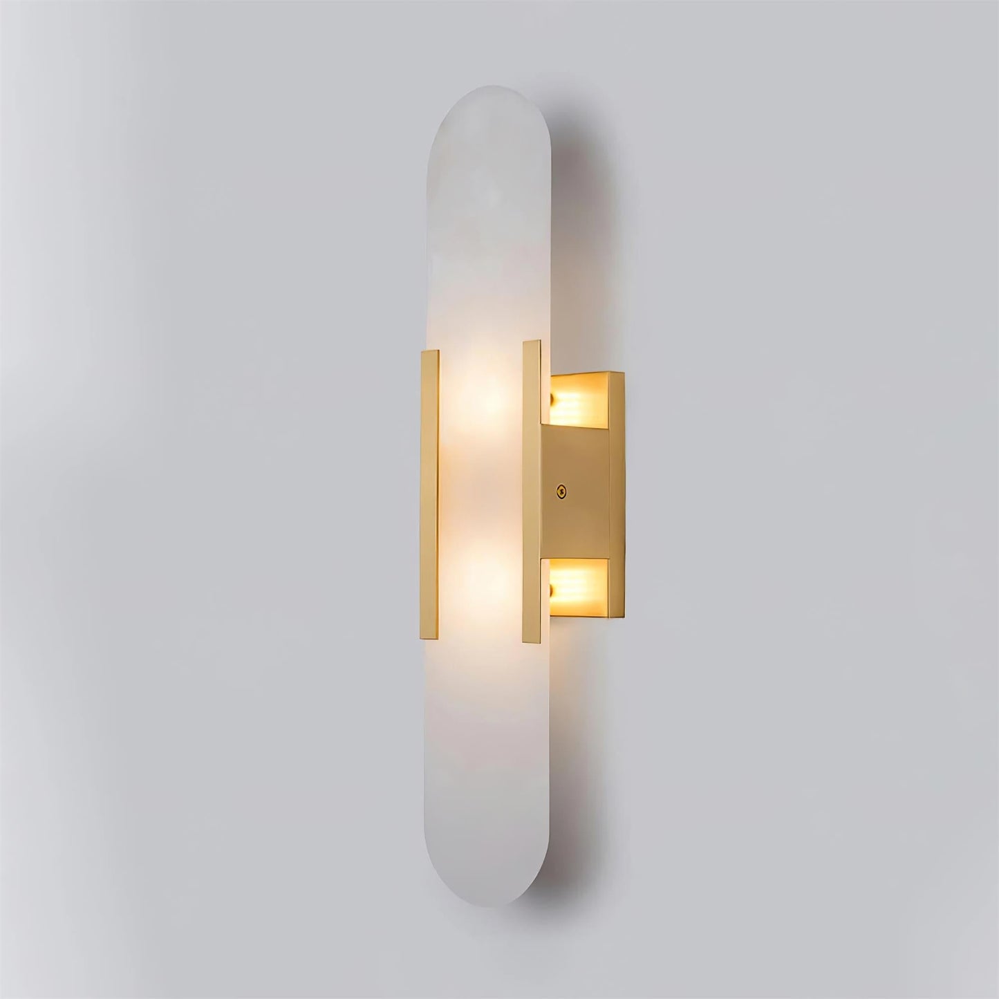 Elegant White Marble LED Wall Light 2 Pack