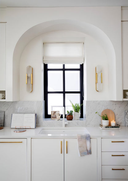 Elegant White Marble LED Wall Light 2 Pack