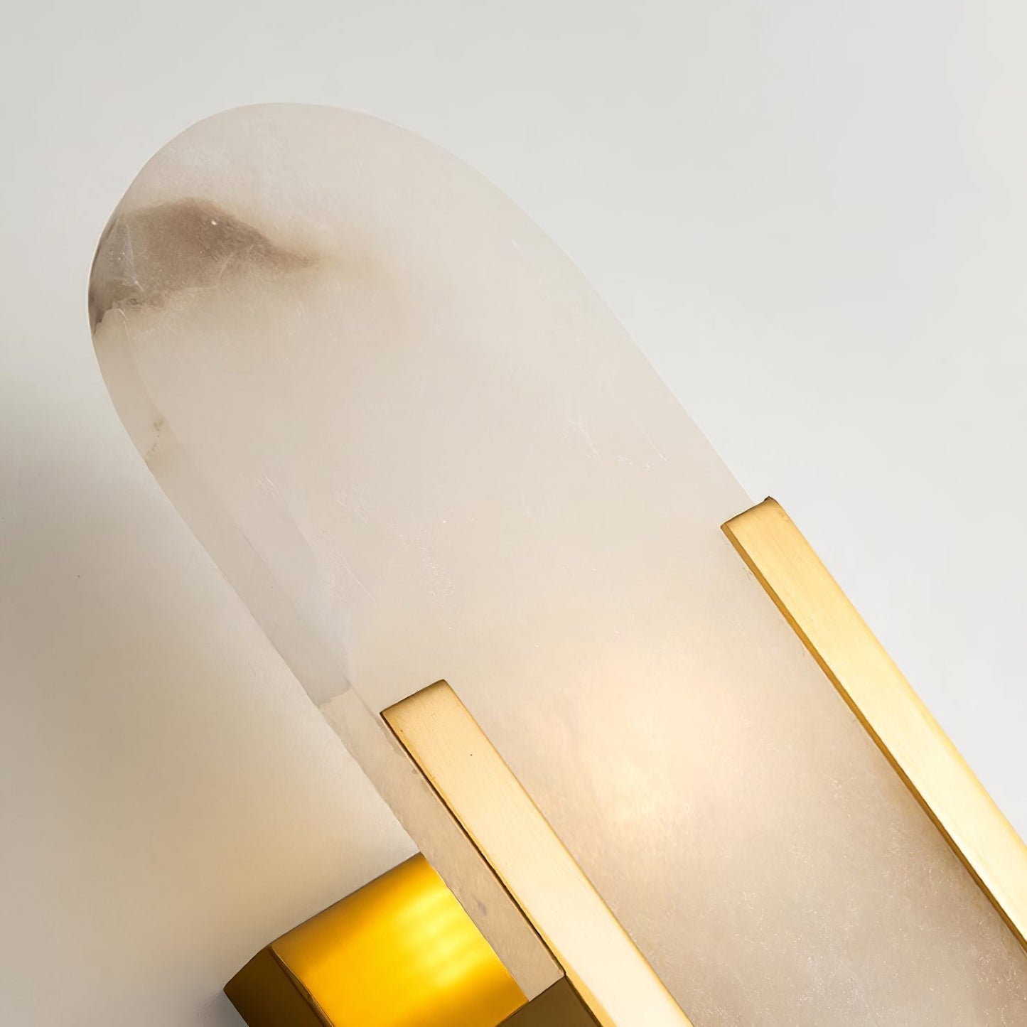Elegant White Marble LED Wall Light 2 Pack