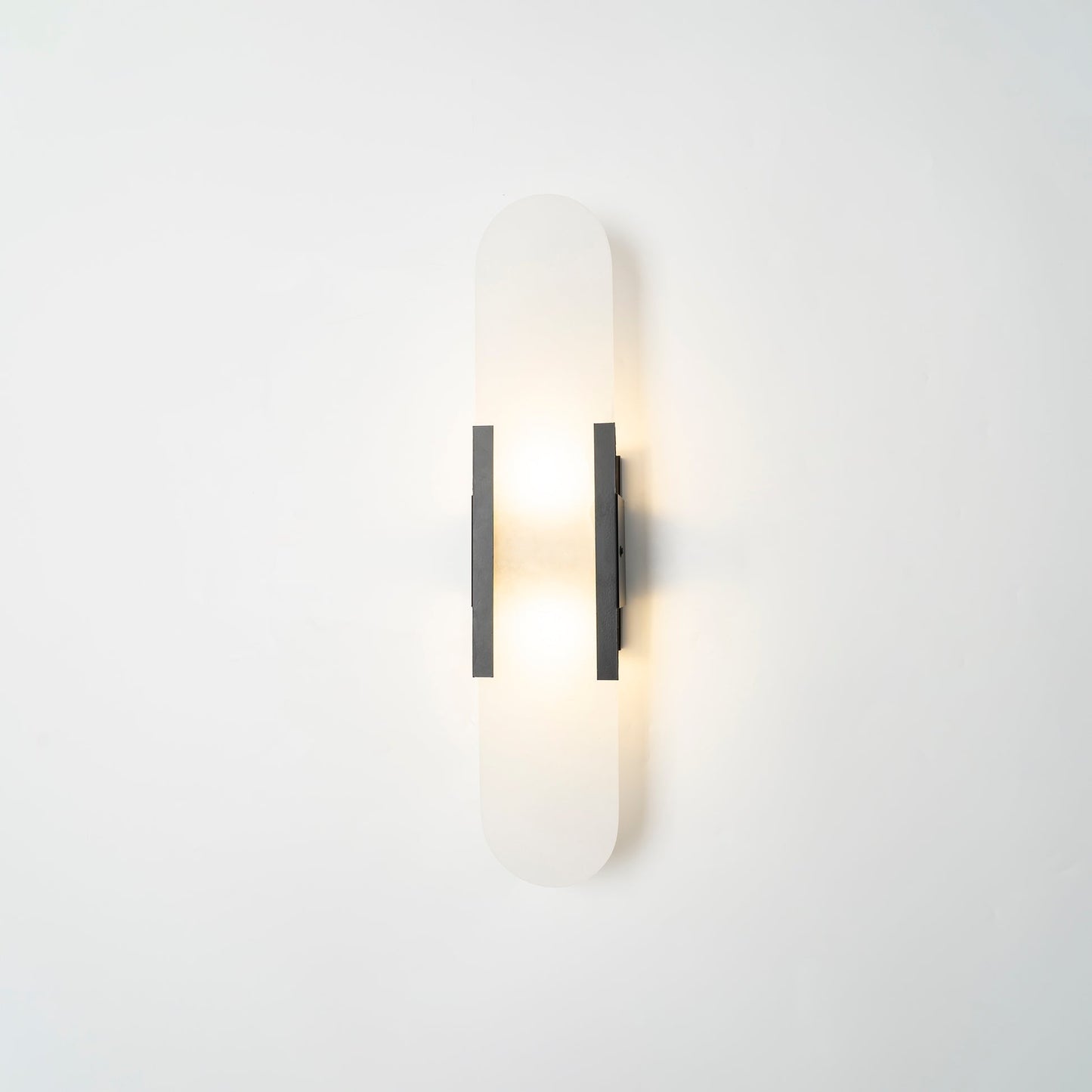 Elegant White Marble LED Wall Light 2 Pack