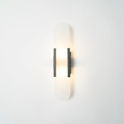 Elegant White Marble LED Wall Light 2 Pack
