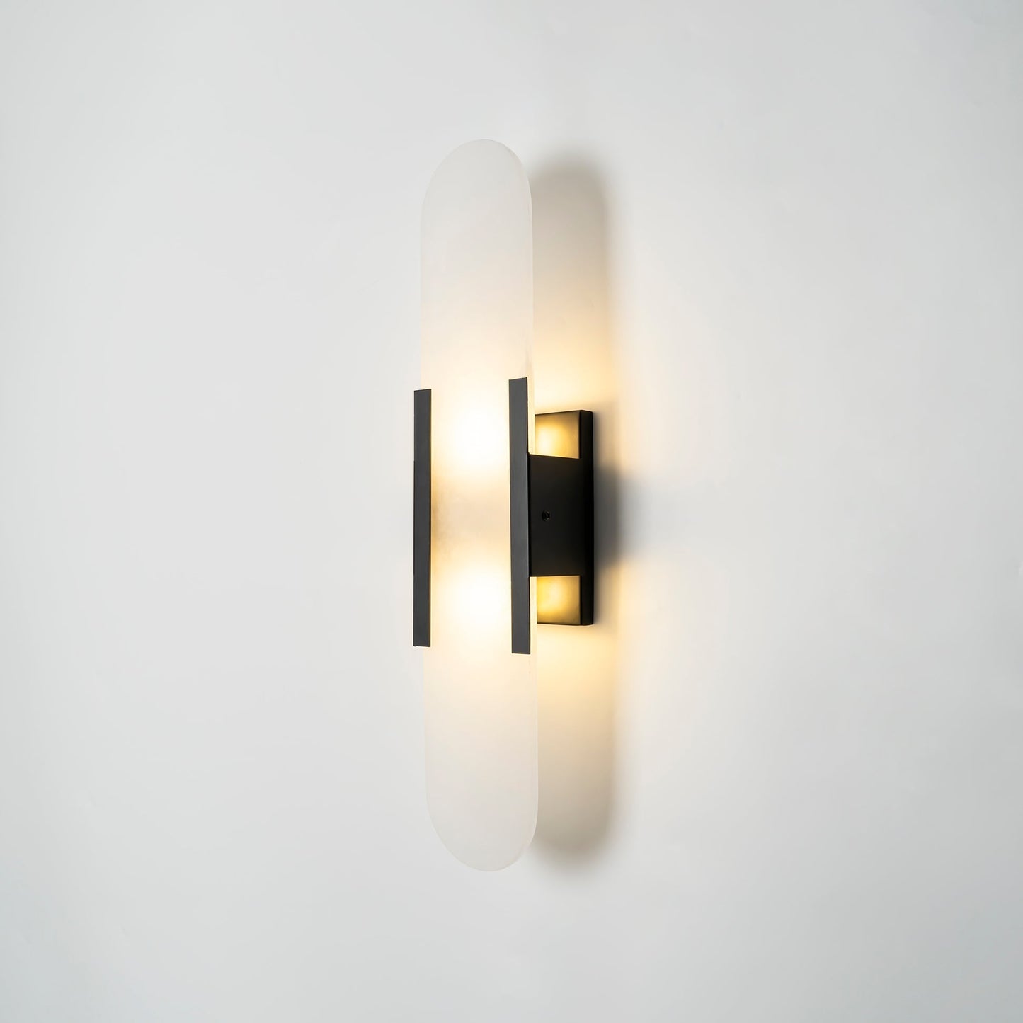 Elegant White Marble LED Wall Light 2 Pack
