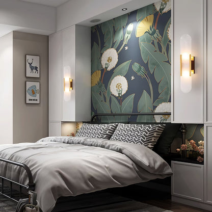 Elegant White Marble LED Wall Light 2 Pack