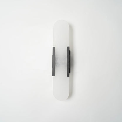 Elegant White Marble LED Wall Light 2 Pack