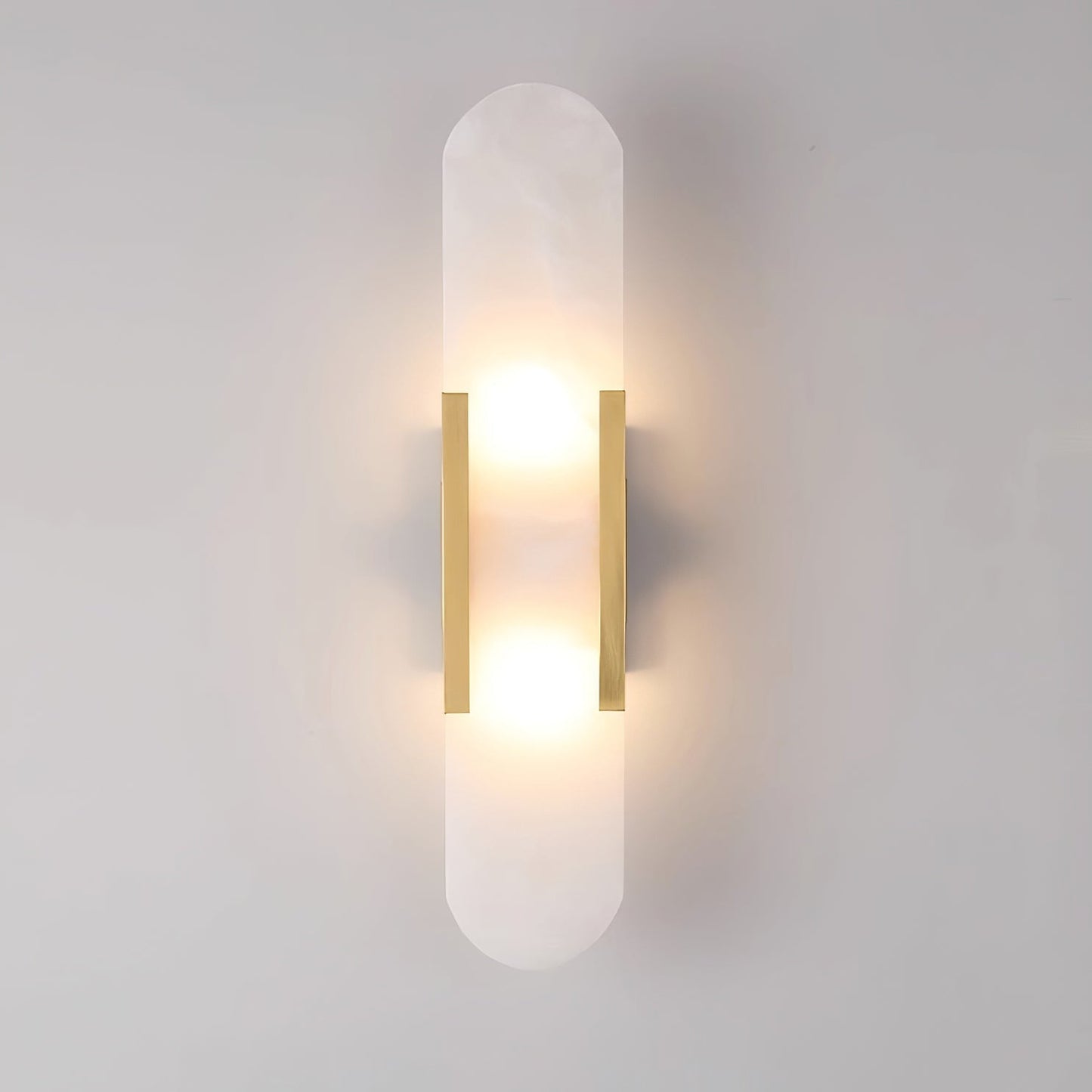 Elegant White Marble LED Wall Light 2 Pack