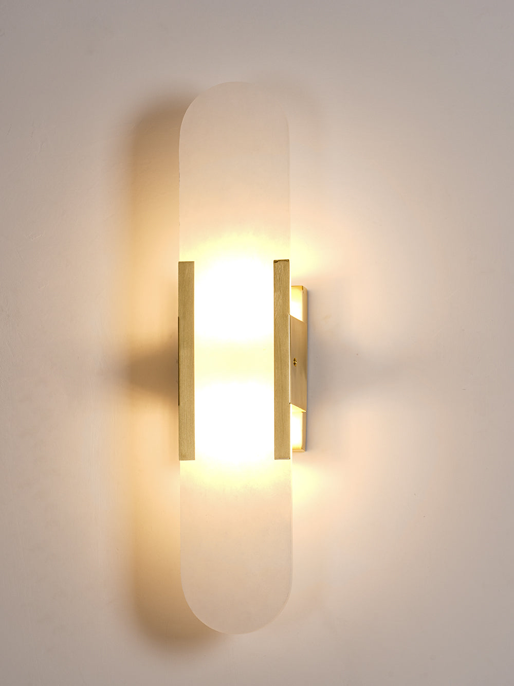 Elegant White Marble LED Wall Light 2 Pack