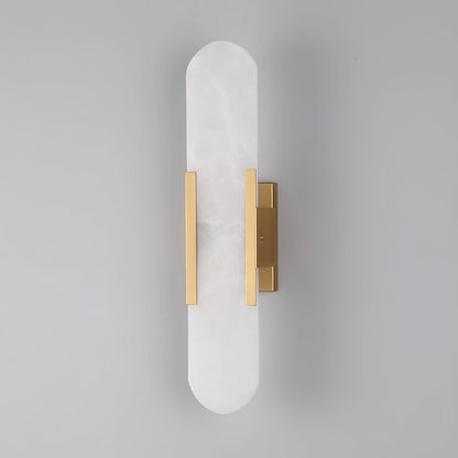 Elegant White Marble LED Wall Light 2 Pack