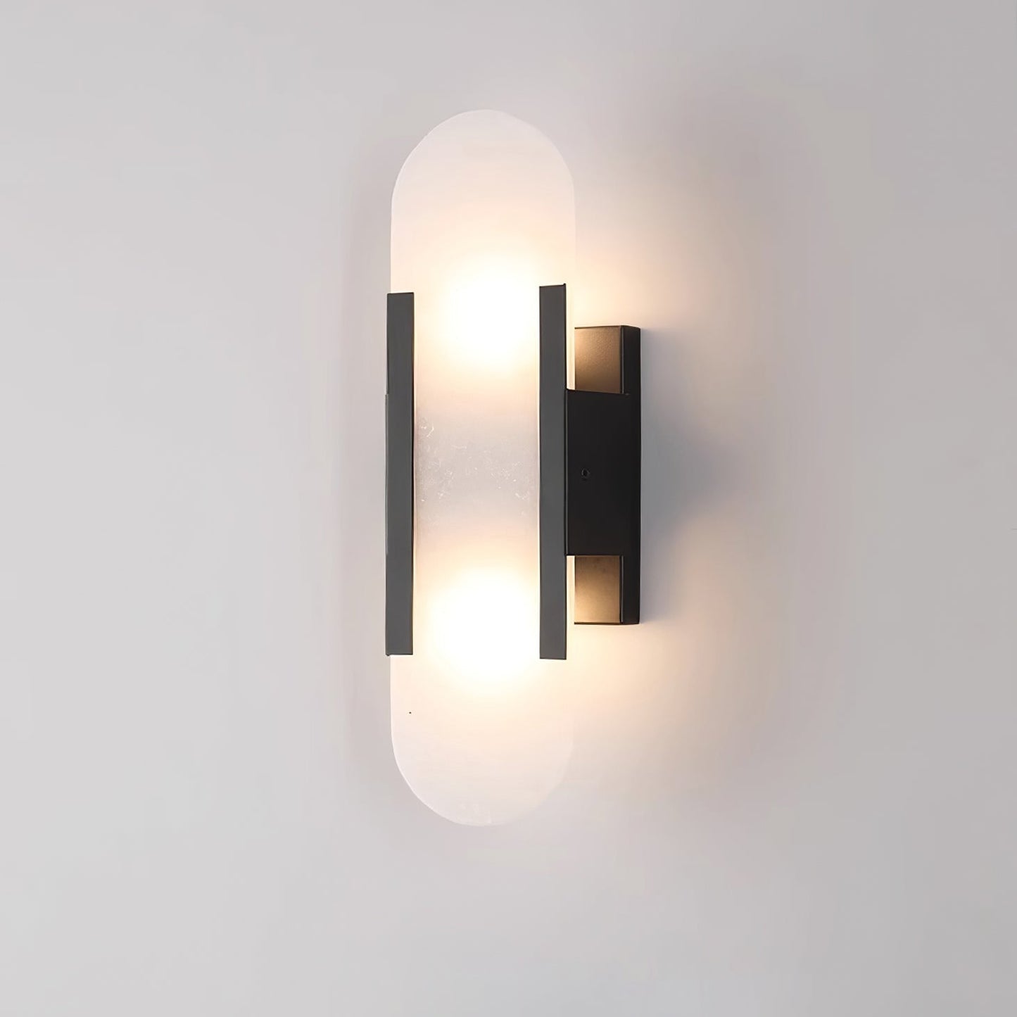 Elegant White Marble LED Wall Light 2 Pack