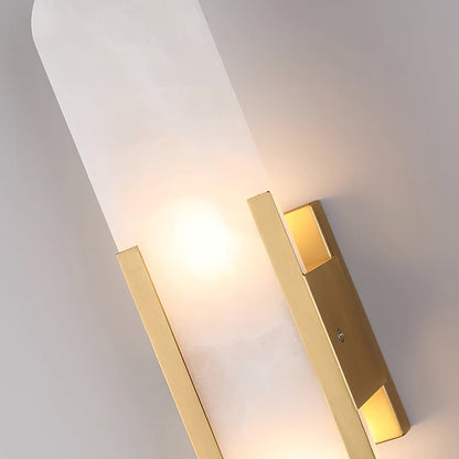 Elegant White Marble LED Wall Light 2 Pack