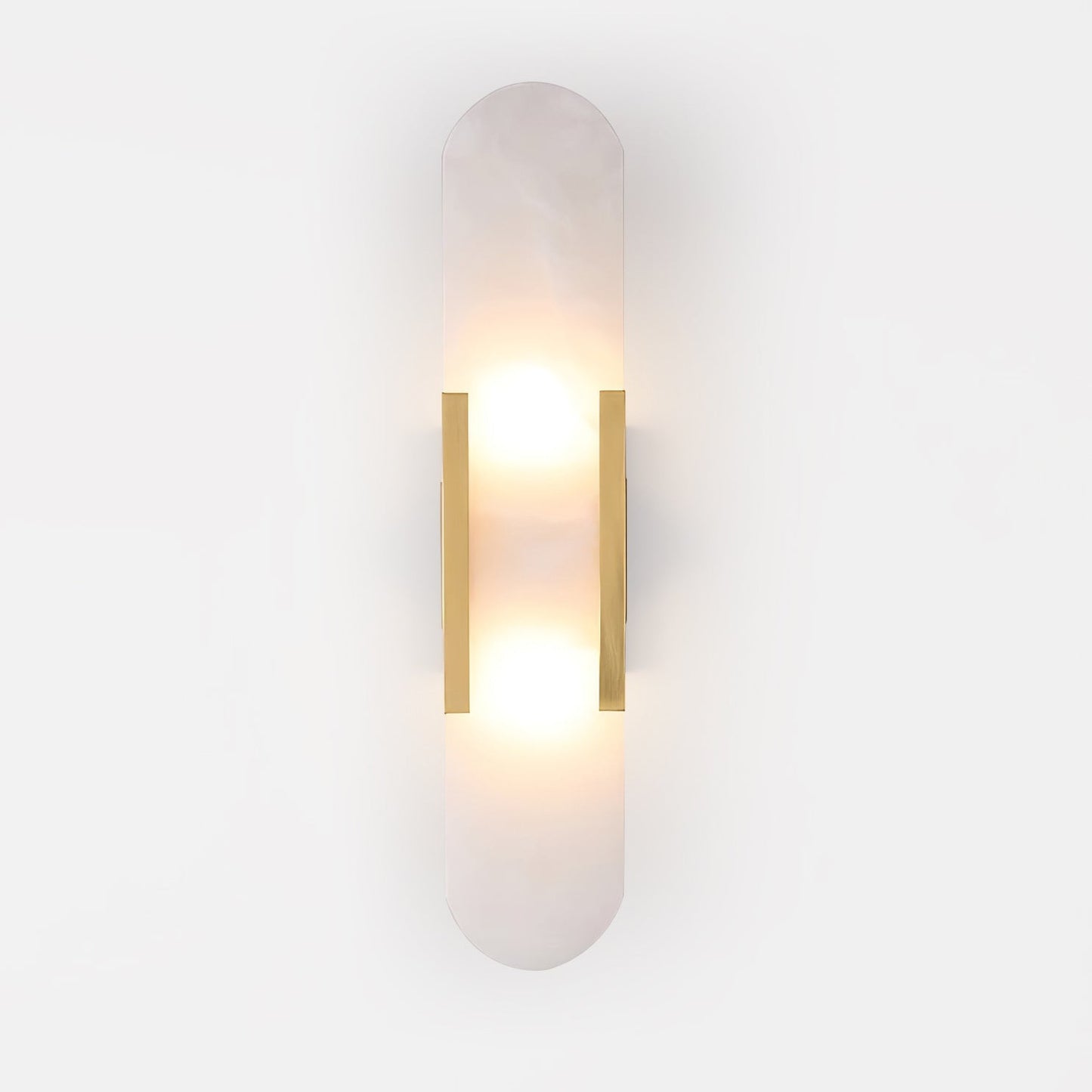 Elegant White Marble LED Wall Light 2 Pack