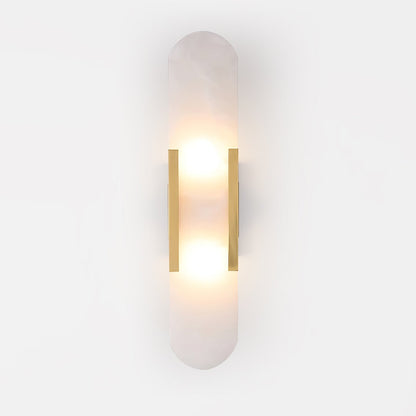 Elegant White Marble LED Wall Light 2 Pack