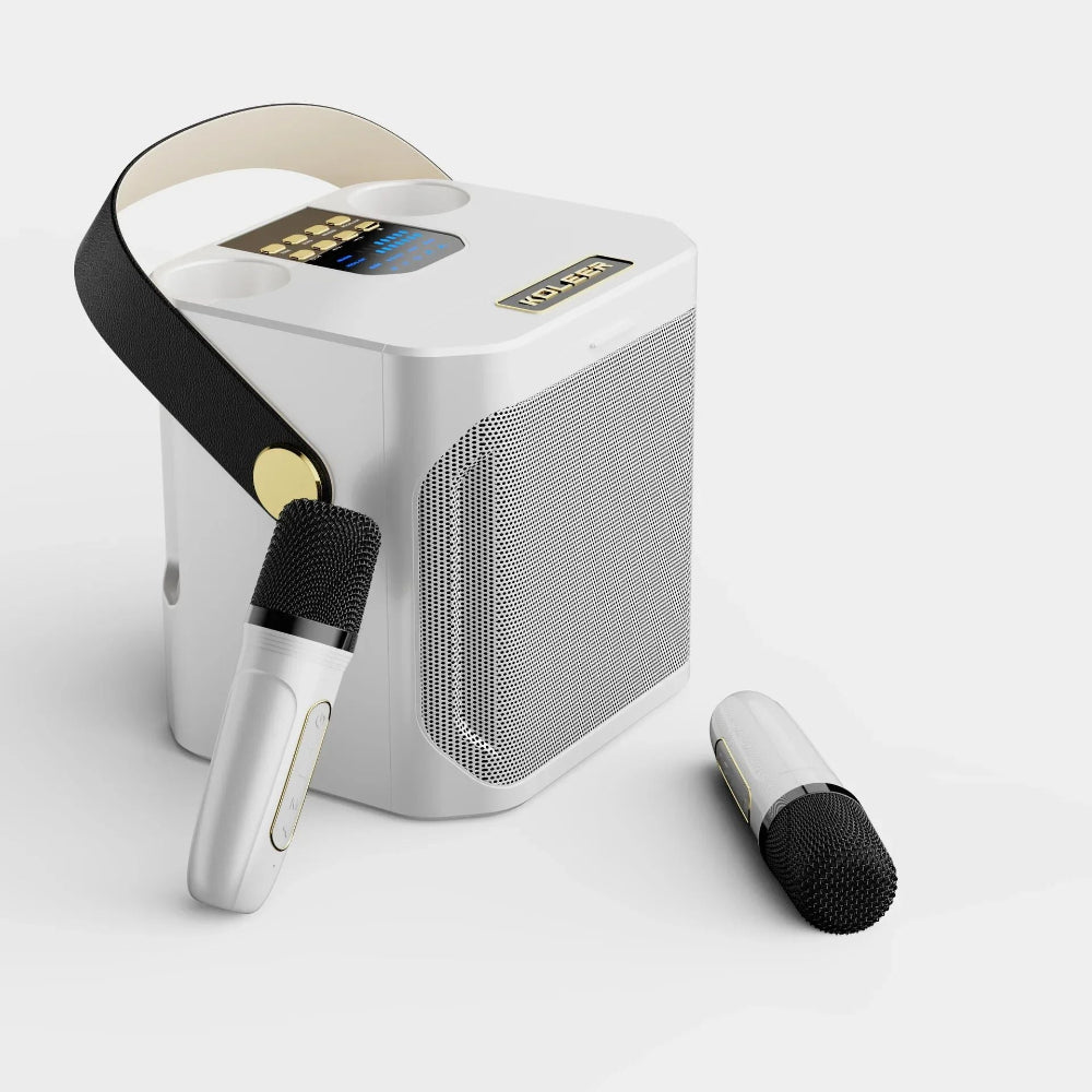 Portable Karaoke System with 360° Sound and Dual Mics