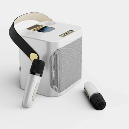 Portable Karaoke System with 360° Sound and Dual Mics