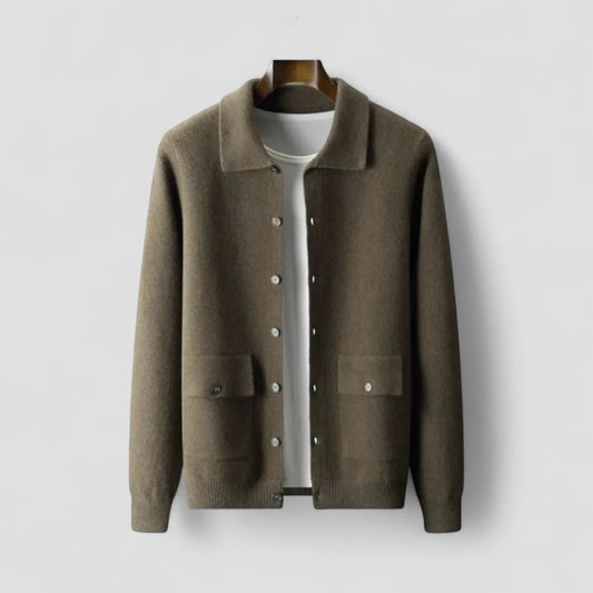 Warm Knitted Cardigan Long Sleeve Mens Sweater - OutfitLondon