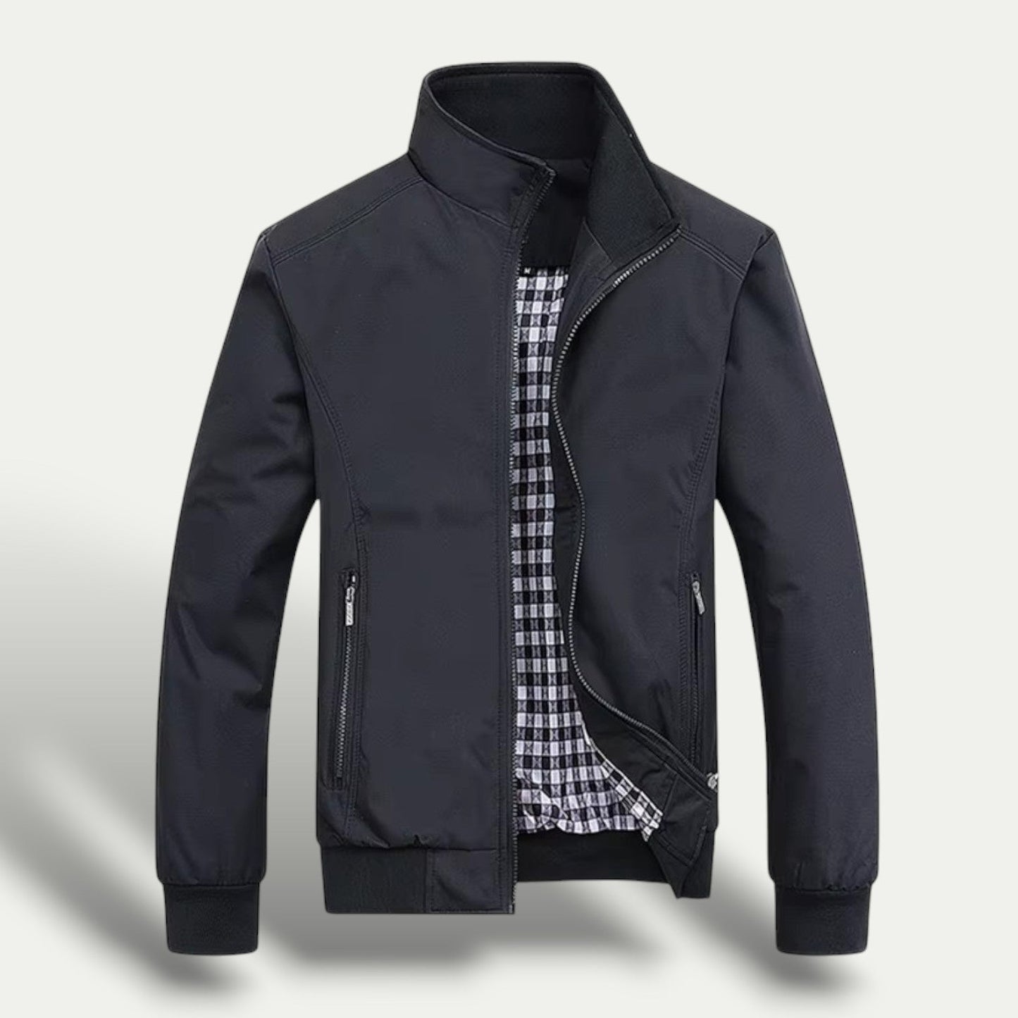 Classic Plaid Zip Up Mens Jacket