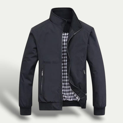 Classic Plaid Zip Up Mens Jacket
