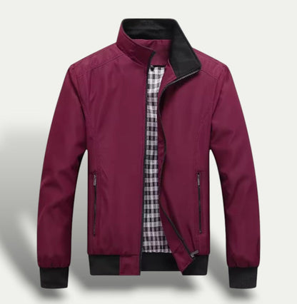 Classic Plaid Zip Up Mens Jacket
