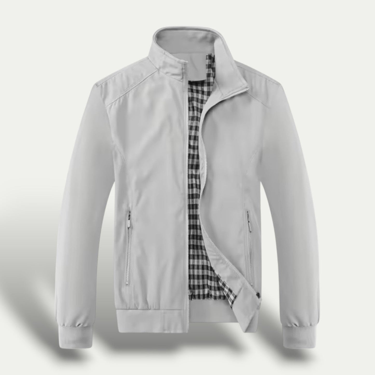 Classic Plaid Zip Up Mens Jacket