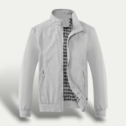 Classic Plaid Zip Up Mens Jacket