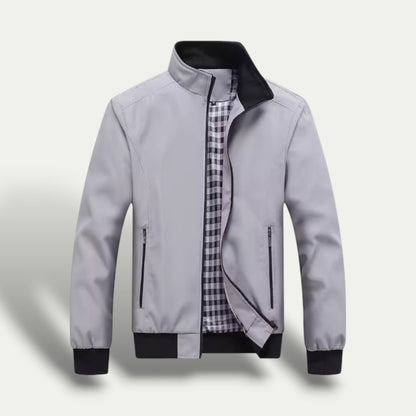 Classic Plaid Zip Up Mens Jacket
