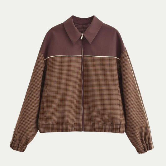 Classic Mens Houndstooth Bomber Jacket - OutfitLondon