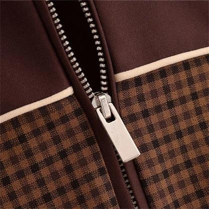 Classic Mens Houndstooth Bomber Jacket