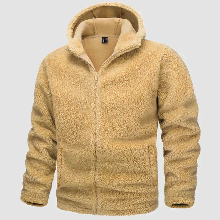 Warm Mens Hooded Fleece Coat