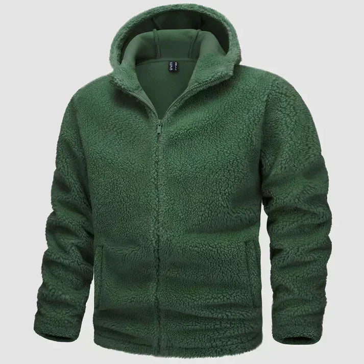 Warm Mens Hooded Fleece Coat