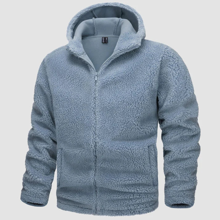 Warm Mens Hooded Fleece Coat