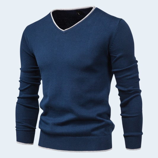 Men's Stylish V Neck Sweater Slim Fit Long Sleeve - OutfitLondon