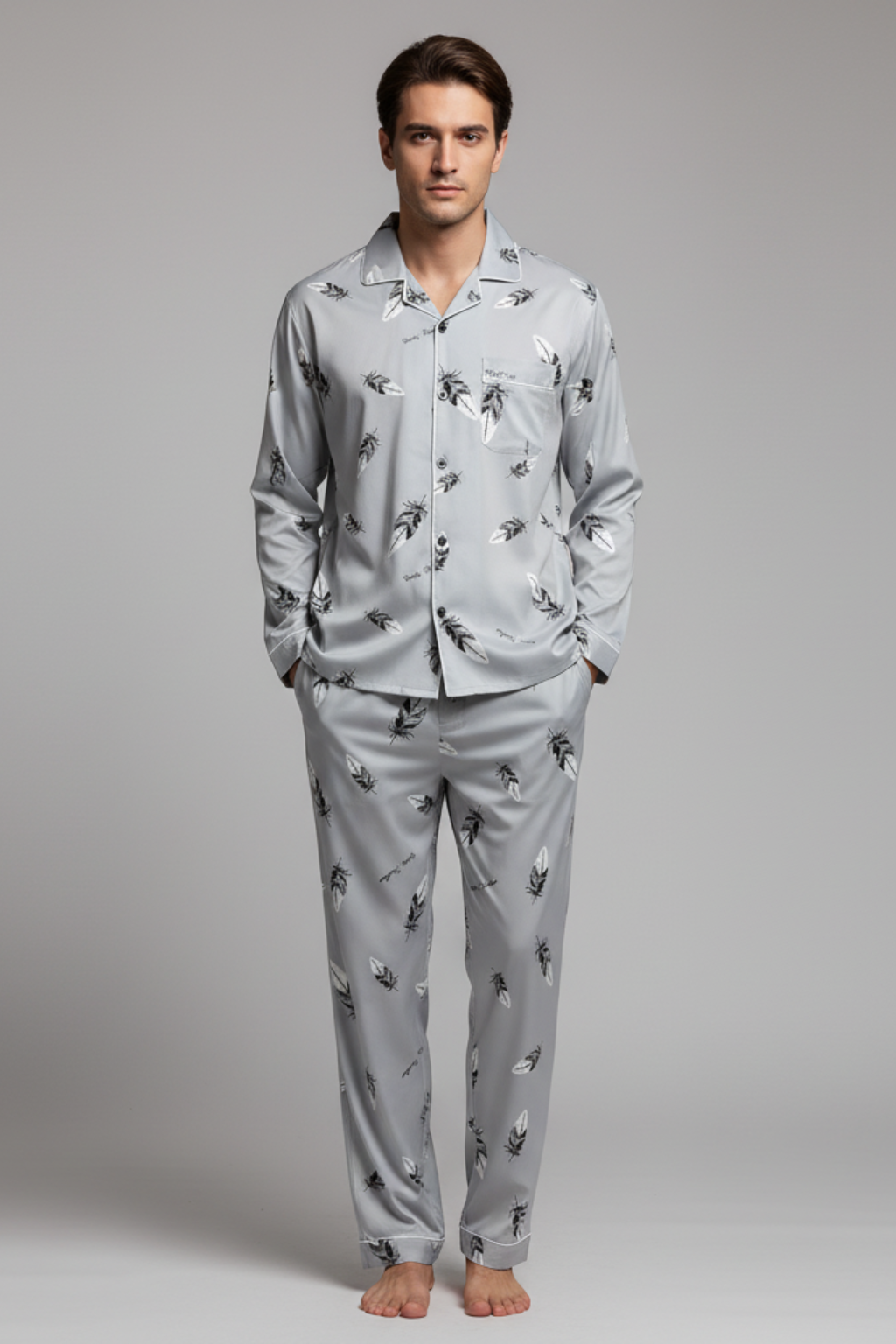 Soft Men's Long Sleeve Pajama Set - OutfitLondon