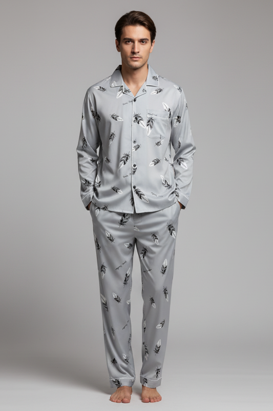 Soft Men's Long Sleeve Pajama Set - OutfitLondon
