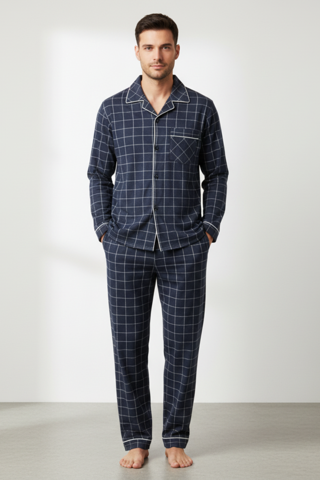 Soft Men's Long Sleeve Pajama Set
