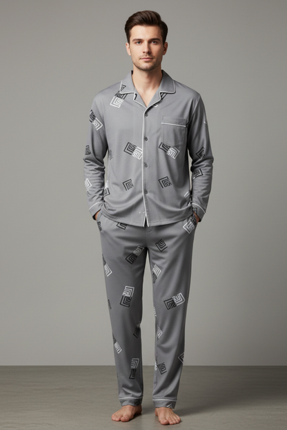 Soft Men's Long Sleeve Pajama Set