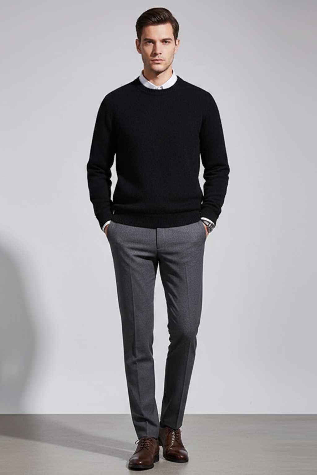 Premium Mens Wool Crew Sweater - OutfitLondon