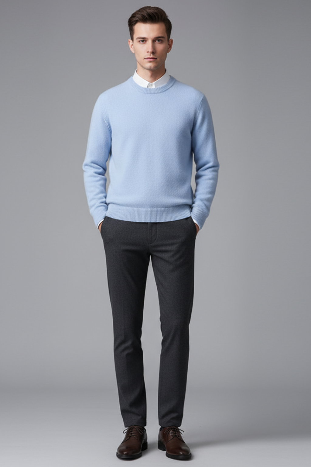 Premium Mens Wool Crew Sweater