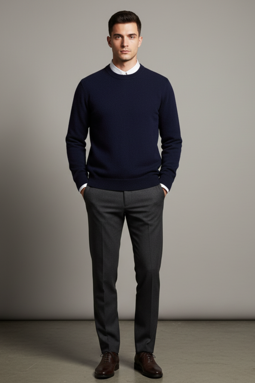 Premium Mens Wool Crew Sweater