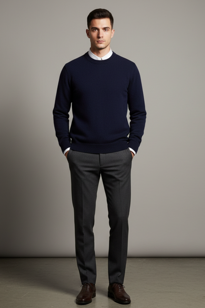 Premium Mens Wool Crew Sweater
