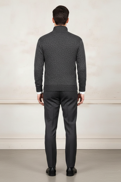 Men's Classic Crew Neck Ribbed Sweater