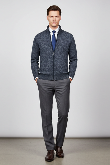 Men's Classic Crew Neck Ribbed Sweater