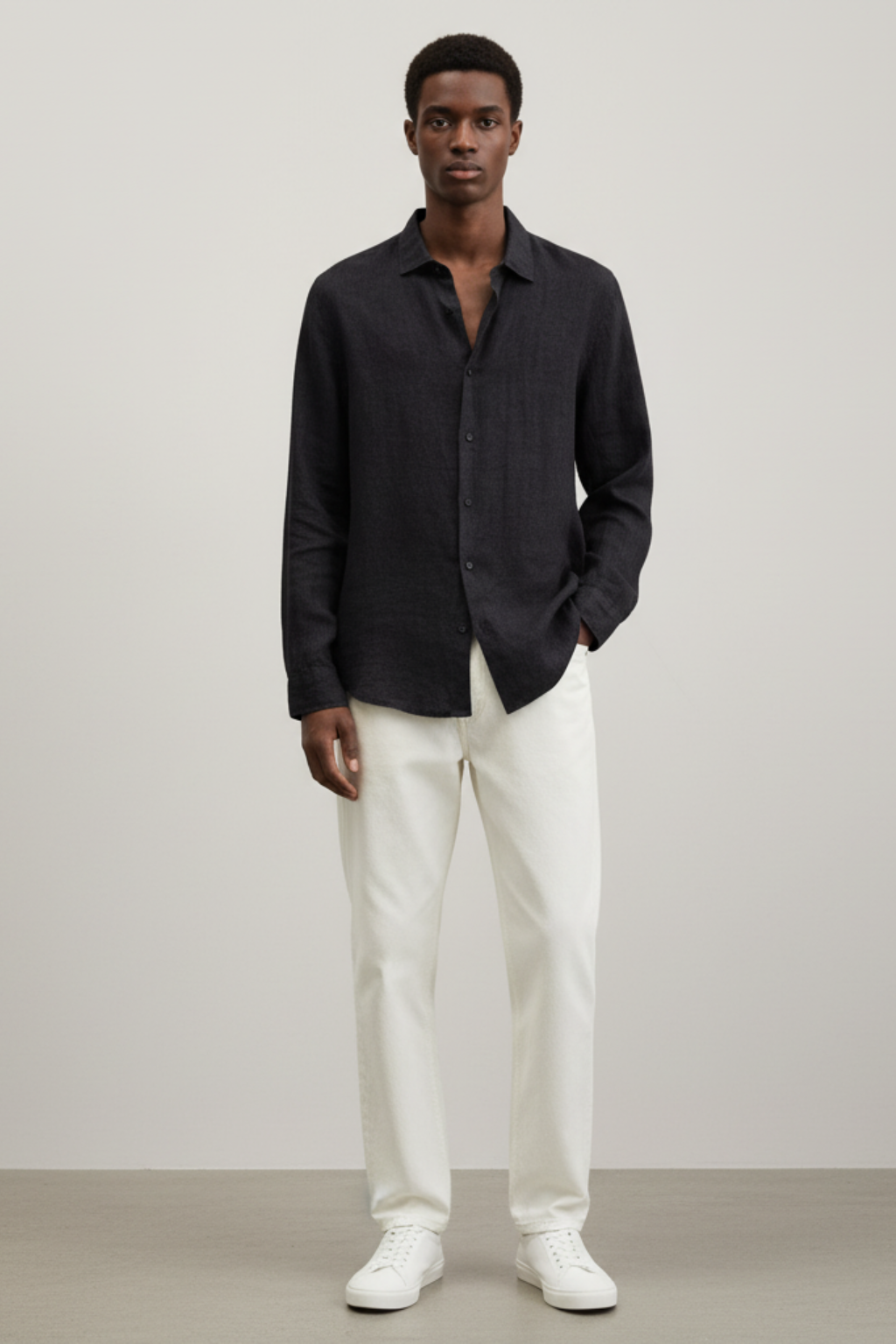 Relaxed Fit Casual Linen Dress Shirt
