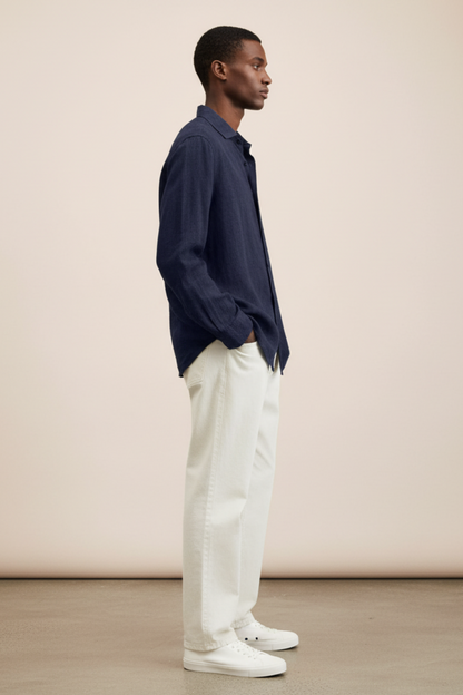 Relaxed Fit Casual Linen Dress Shirt
