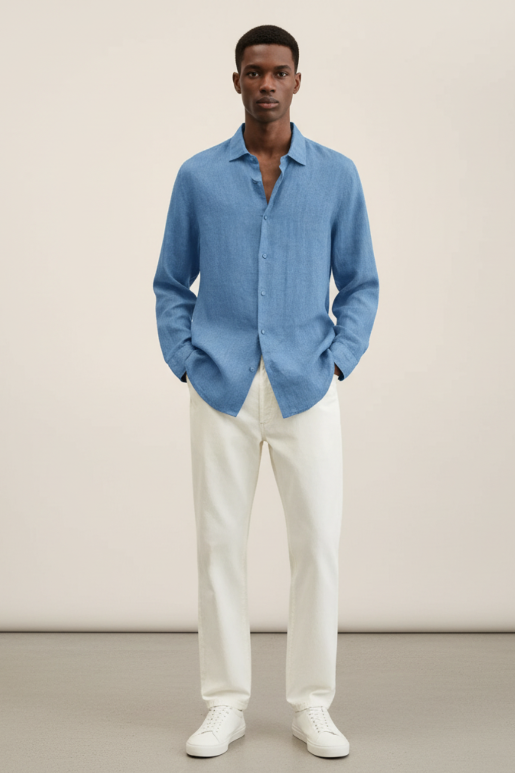 Relaxed Fit Casual Linen Dress Shirt