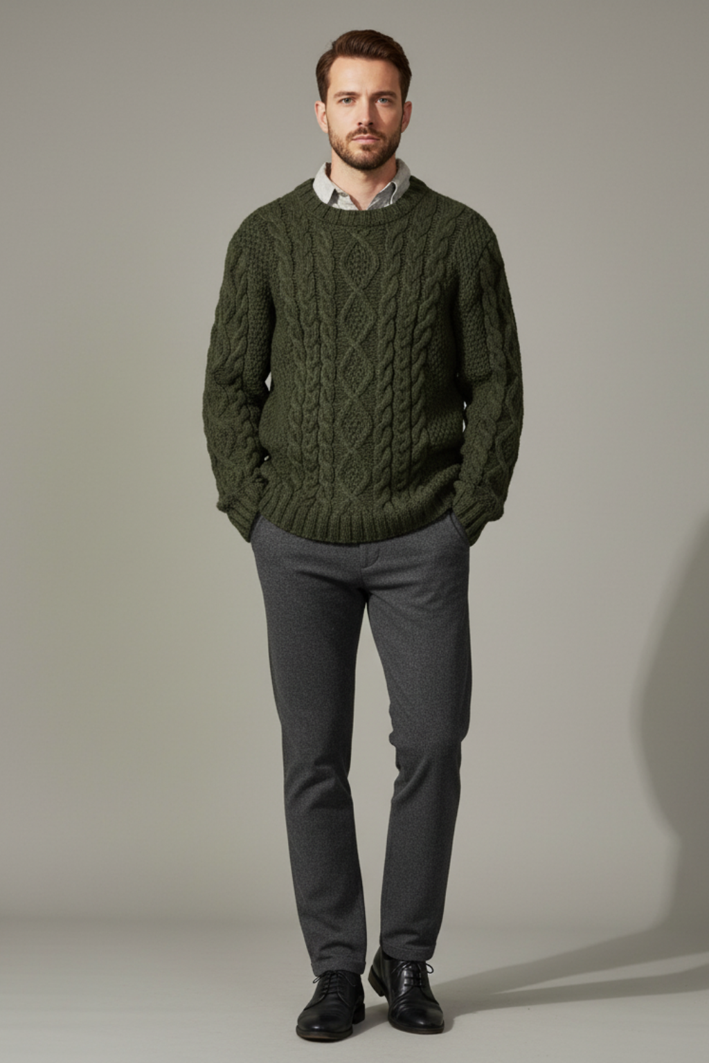 Big Mens Cozy Cable Knit Sweater