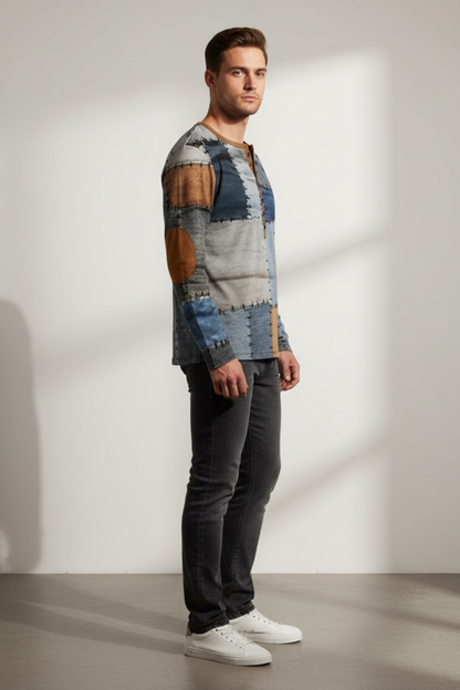 Casual Textured Cotton Sweater for Men