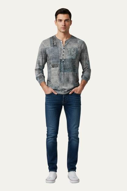 Stylish Graphic Long Sleeve Casual Shirt