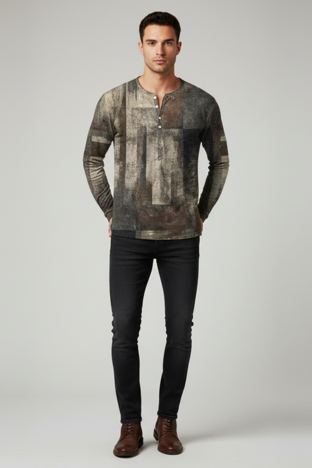 Casual Textured Cotton Sweater for Men