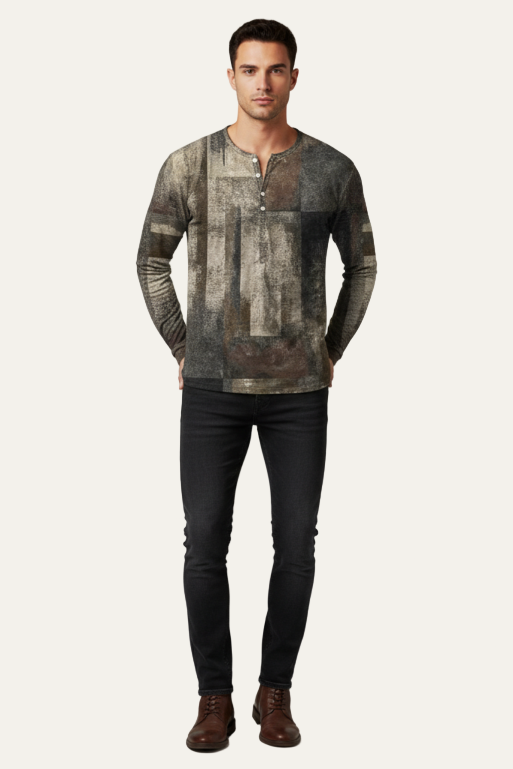 Stylish Graphic Long Sleeve Casual Shirt